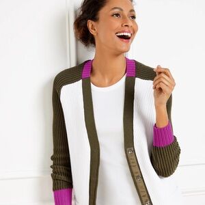 T By Talbots Colorblock Cardigan